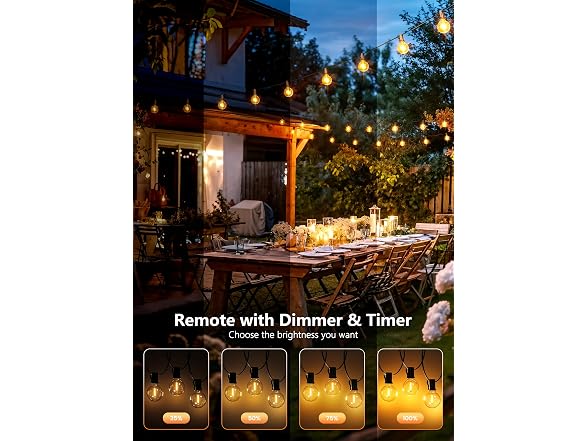 Brightown 100Ft Outdoor String Lights with Remote