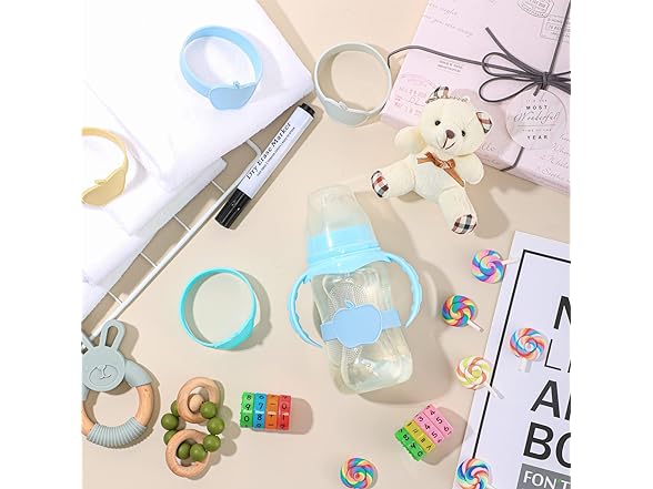16Pc Baby Bottle Label Bands With Marker
