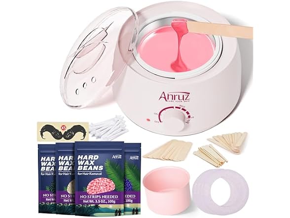 Anruz Wax Warmer Kit, 57 Accessories