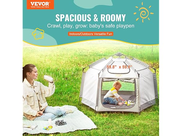 Baby Playpen with Canopy, Indoor/Outdoor