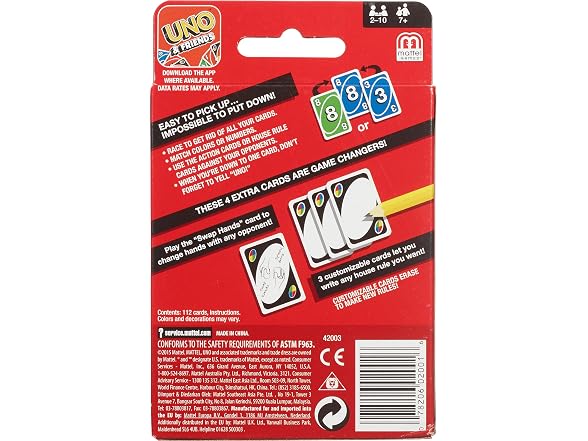 Mattel Games UNO Color & Number Matching Card Game f