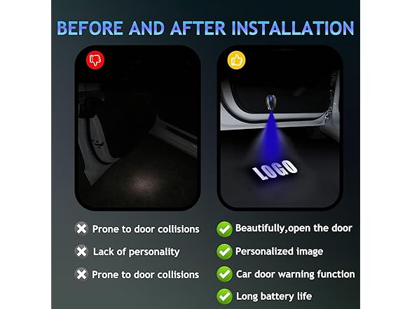 DZJJHK DZJJHK 2PCS Car Door Lights Logo Proje