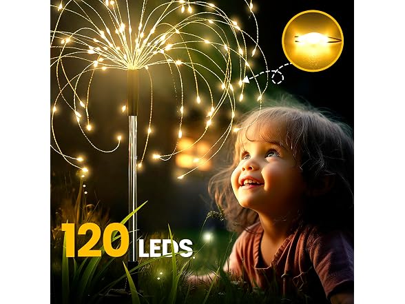 GIGALUMI 2-Pack Solar Firework Lights