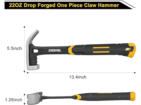22 oz Claw Hammer with Fiberglass Handle