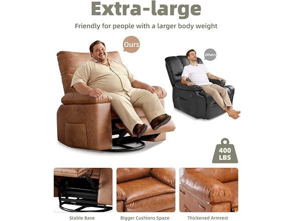 GarveeHome Recliner Heat Massage Coffee