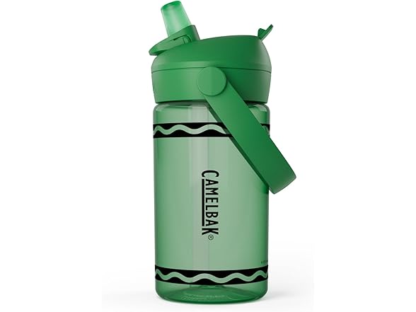 CamelBak Crayola Flip Straw Bottle, 14oz, Green