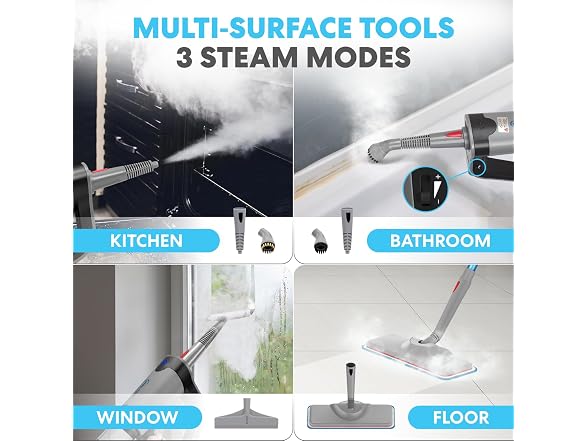 SIMPLI-MAGIC Simpli-Magic 10-in-1 Steam Mop with Deta