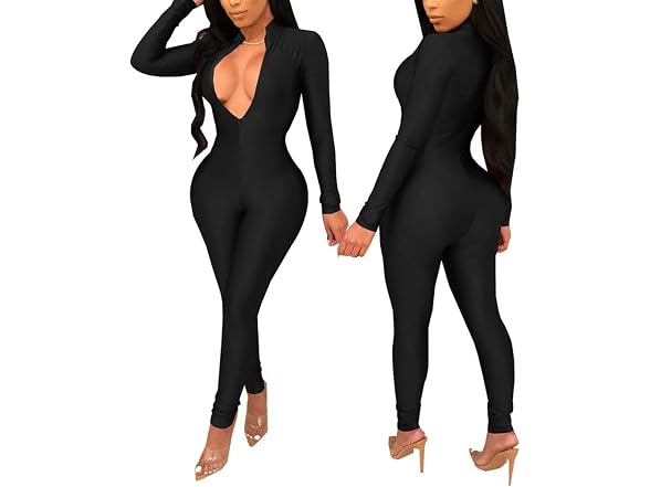 Echoine Women (XL) Sexy Zip Up Outfits Romper