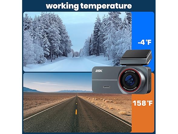 Yonvim 2.5K Dash Cam Front Rear 64GB