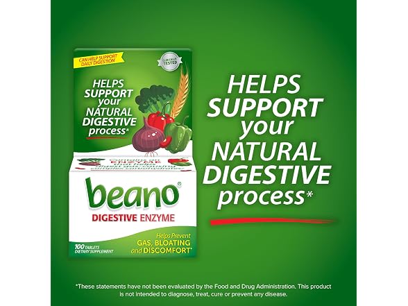 Beano Digestive Enzyme Helps Prevent Gas and