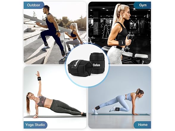ZELUS 2x 5lbs Adjustable Ankle Weights