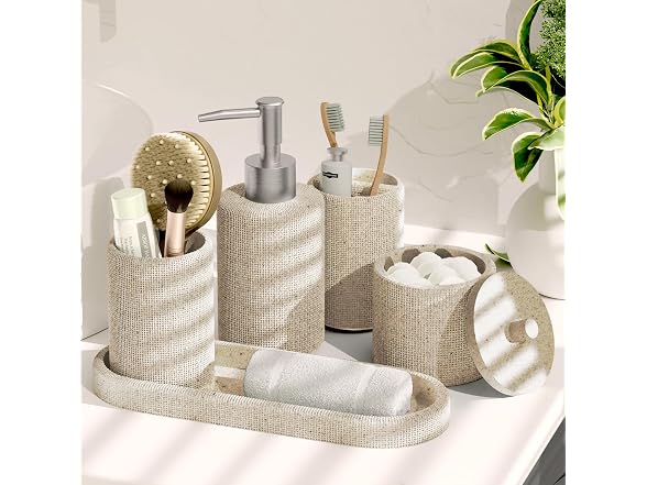 Clara Clark Bathroom Set - Beige Bathroom Set