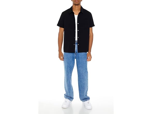 Forever 21 (L) Textured Short-Sleeve Shirt