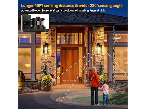 TOBUSA 2-Pack Motion Sensor Outdoor Lights