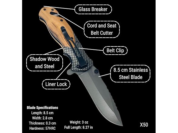 Cutlery Mania GAR-70 (2 Pack) X50 Folding Pocket Knife