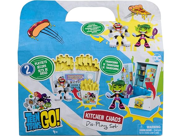 DC Comics Teen Titans Go Kitchen Chaos Playset with 2 Figures