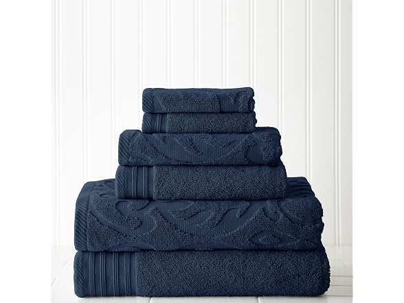 Modern Threads 6 piece Jacquard/Solid Towel Set