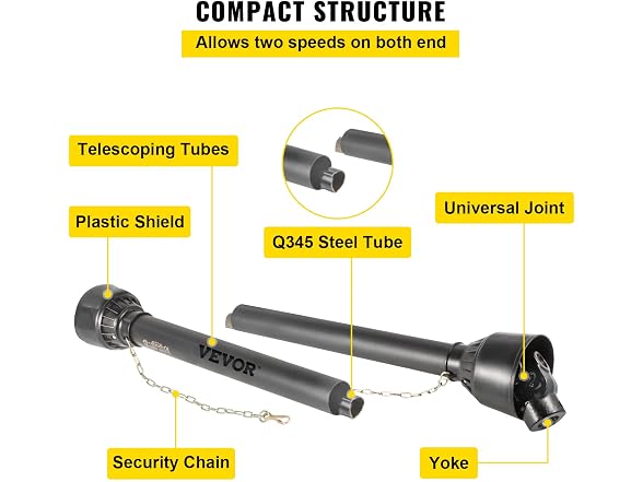 VEVOR PTO Shaft 1 3/8\" PTO Drive Shaft