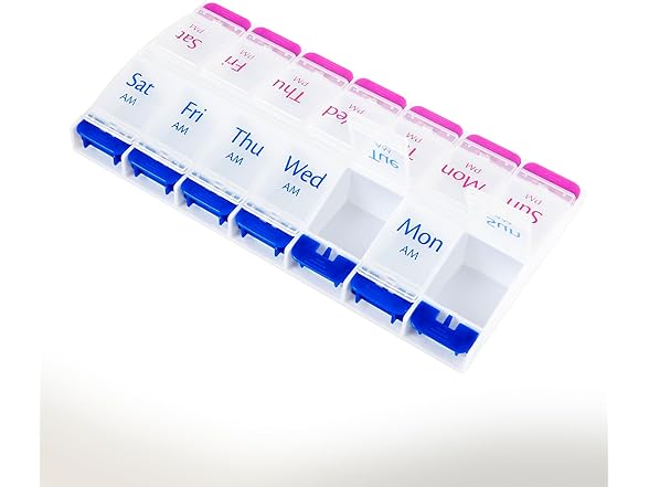 Smart Essentials Weekly AM/PM Pill Organizer, 7-Day Me