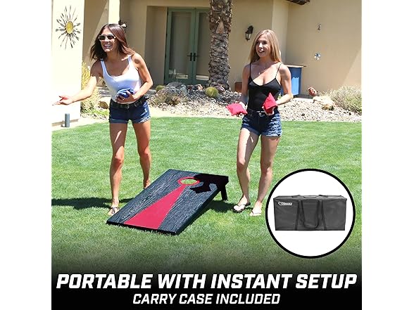 GoSports Dark Regulation Size Solid Wood Cornhole Set