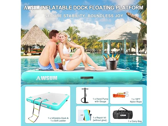 AWSUM Inflatable Floating Dock