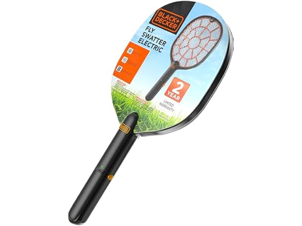 BLACK+DECKER Bug Zapper Racket – Electric Fly Swatter
