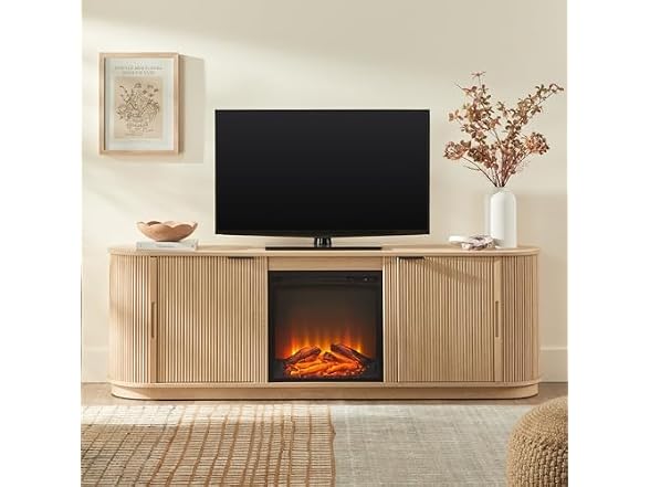Walker Edison Chloe TV Stand Fireplace