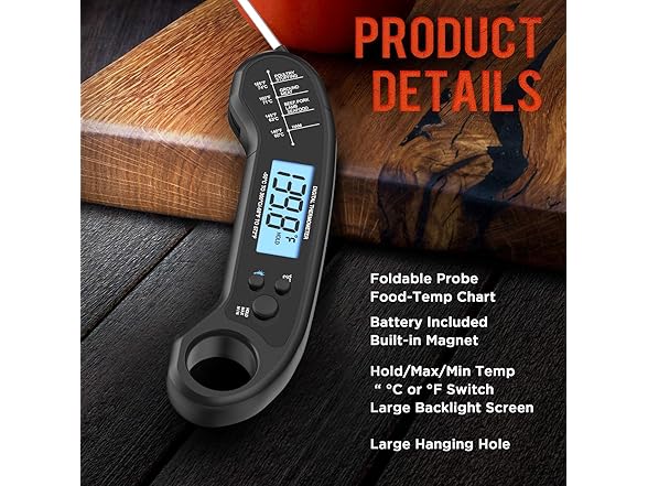 ROUUO Instant Read Meat Thermometer