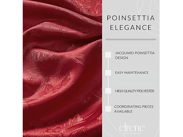 Elrene Poinsettia Cloth Napkins Set of 4