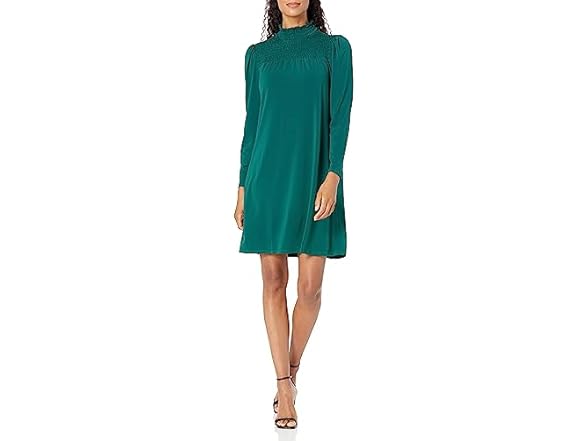 Adrianna Papell Smocked Dress (M) Green