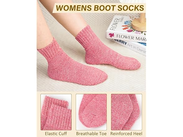 Loritta Women (L) Wool Socks Winter Crew Boot