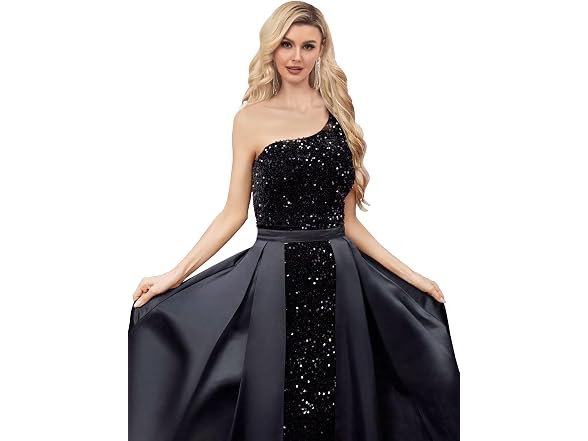 Homdor Women (10) One Shoulder Sequin Prom Cape