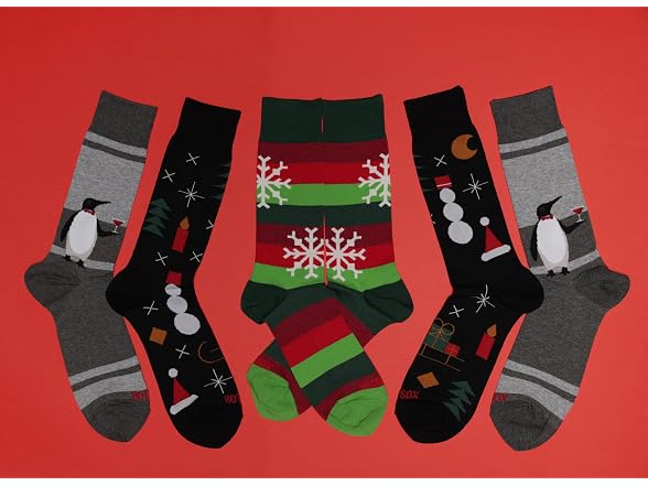 Hot Sox Men (6-12) Hotsox Men's Geo Christmas Sock