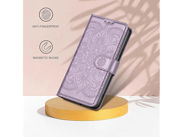 iPhone 13 Leather Wallet Case- Light Purple