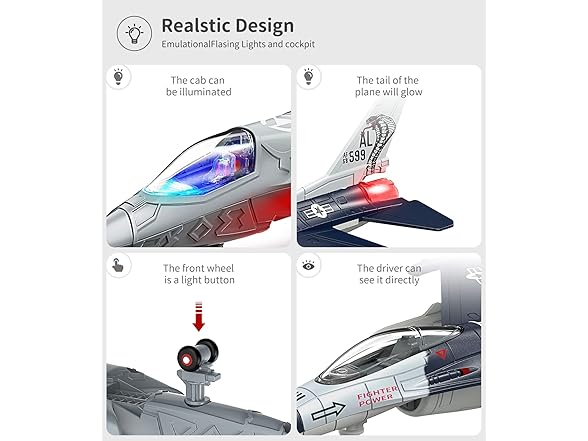 2 Pc Airplane Toys with Lights for Boys