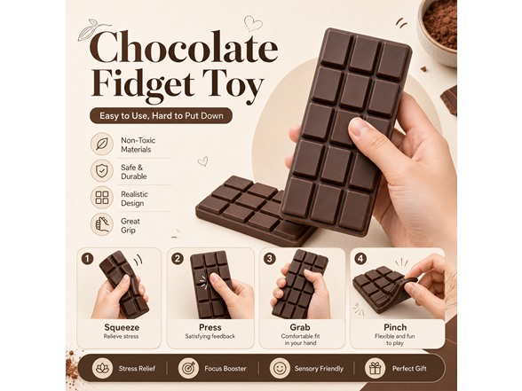 Twilight Squishy Sensory Toys Chocolate, 3PK