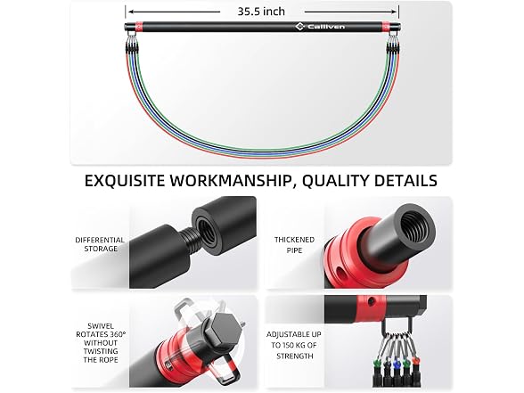 Portable Home Gym Resistance Bands & Bar