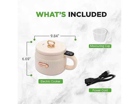 NutriChef 1.6 QT Portable Electric Rice Cooker