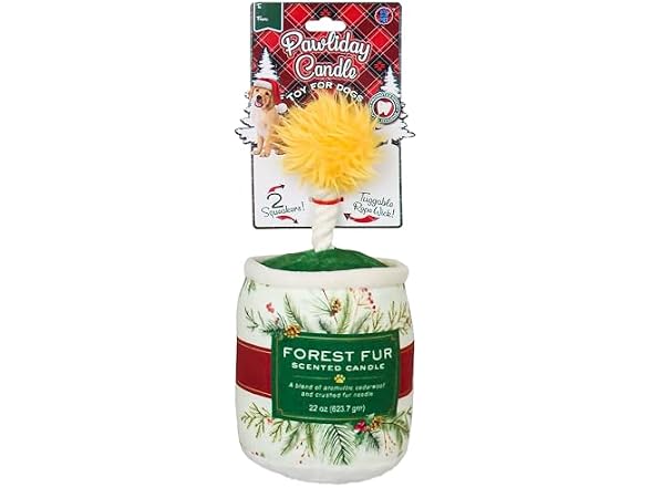 Bow Wow Pet Holiday Candle Rope & Plush Squeaky Dog Toy