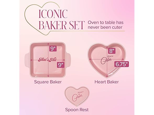 Paris Hilton 3-Piece Ceramic Baker Set