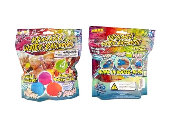 Reusable Water Balloons - 36 pack (12 3-packs)