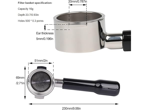 CAPFEI 51mm Bottomless Portafilter