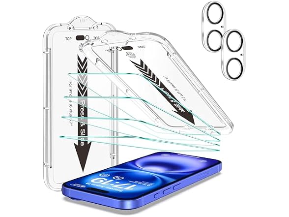 EZ-GLAZ iPhone 16 Plus Screen Protector 4+2 Pack