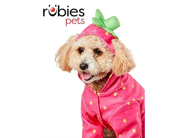 Rubies Strawberry Pet Hoodie Costume, XL