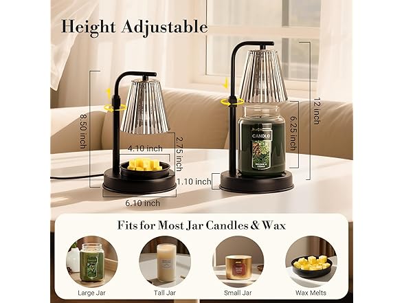 Marycele Black Candle Warmer Lamp