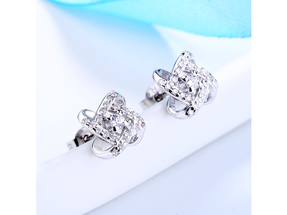 Sterling Silver Love Knot Stud Earrings