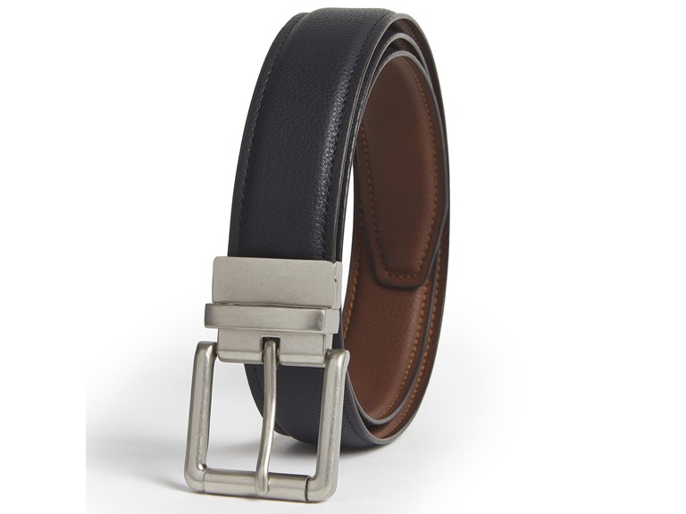 Giorgio Brutini CB-GB-STRETCH-35-REV-L L (36-40) G.B. Casual Stretch Reversible Belt (1-Pack) - Black/Cognac Brown Reversible With Silver Buckle