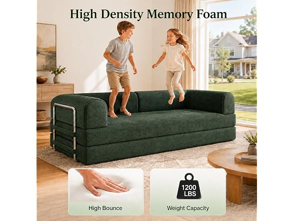 WHGBJA 79" 5-in-1 Sofa Bed - Light Green