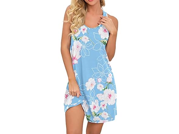 PrinStory Women (L) Nightgown Sleepwear Nightgowns