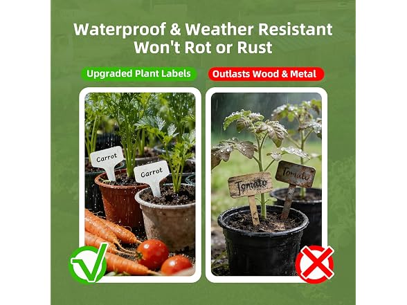 KMOSENIA GAR-93 (2 Pack) Plant Labels, 100 Pack T-Type